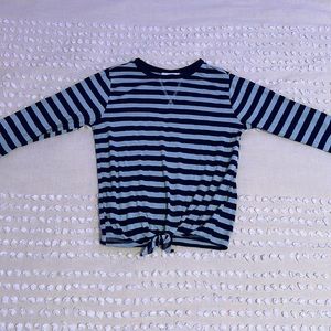 Navy Blue Stripped Long Sleeve